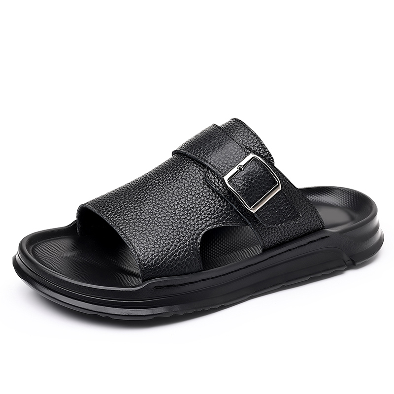 

Резиновые тапочки-слайды мужские CALIFBULL, Black[Leather Shoe Size: Size 40 In This Model = Athletic Shoes 41]