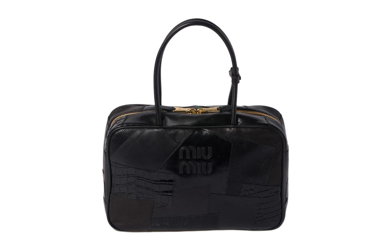 

MIU MIU Женская кожаная сумка черного цвета