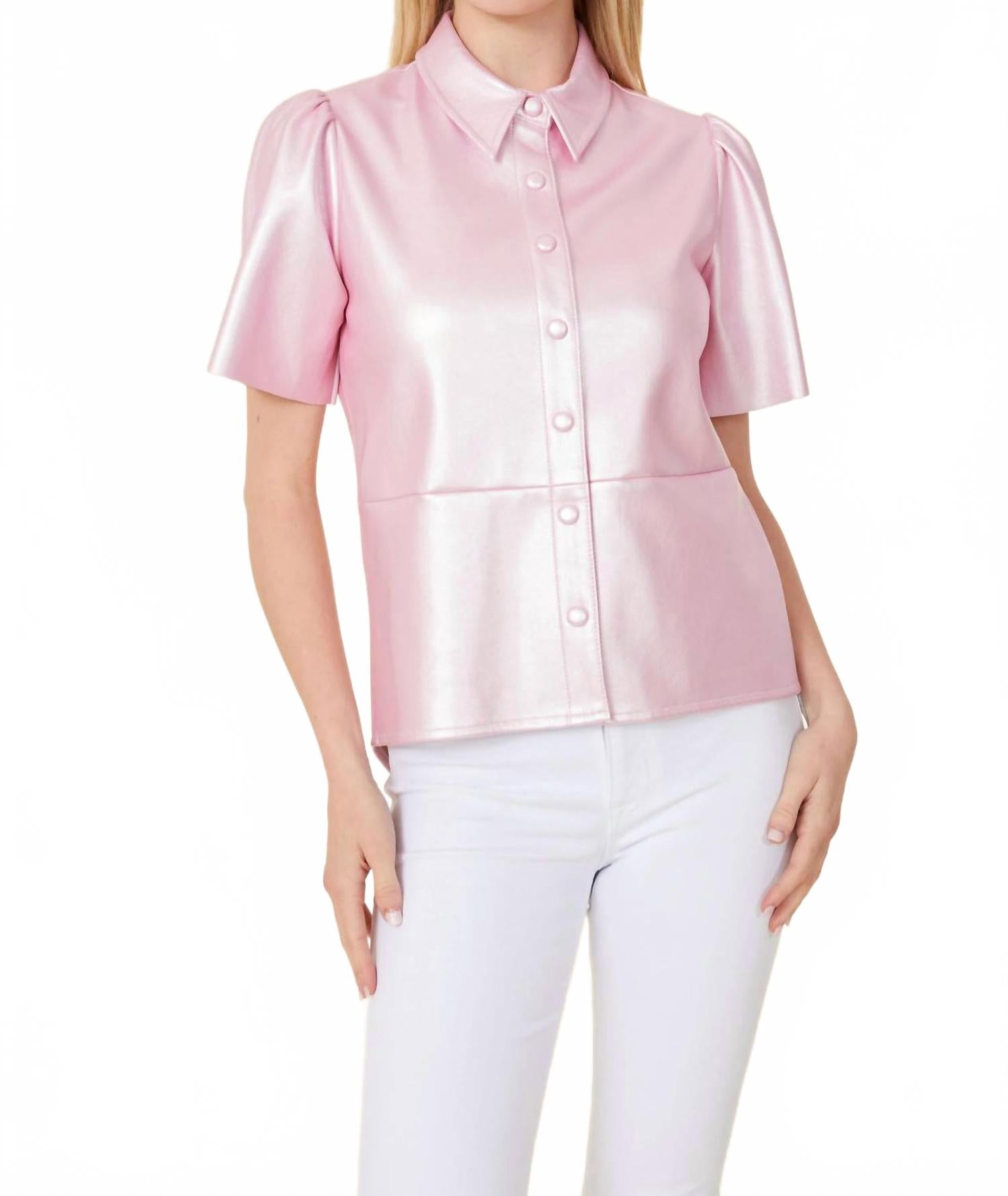 

Металлический топ из веганской кожи в цвете орхидея DOLCE CABO, Orchid