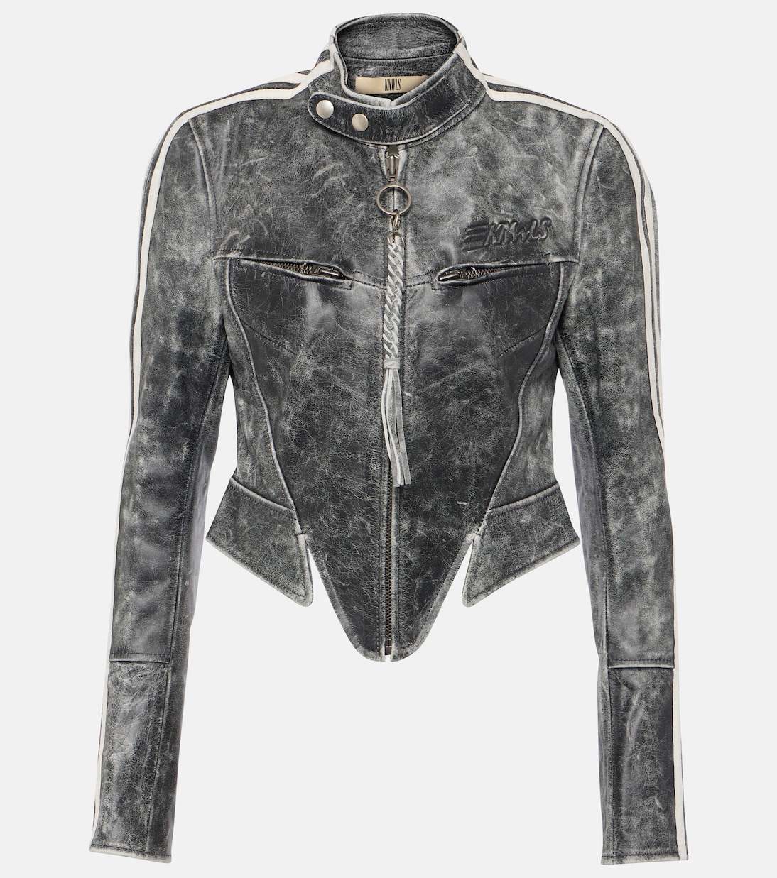 

Укороченная кожаная куртка KNWLS, Moto Black