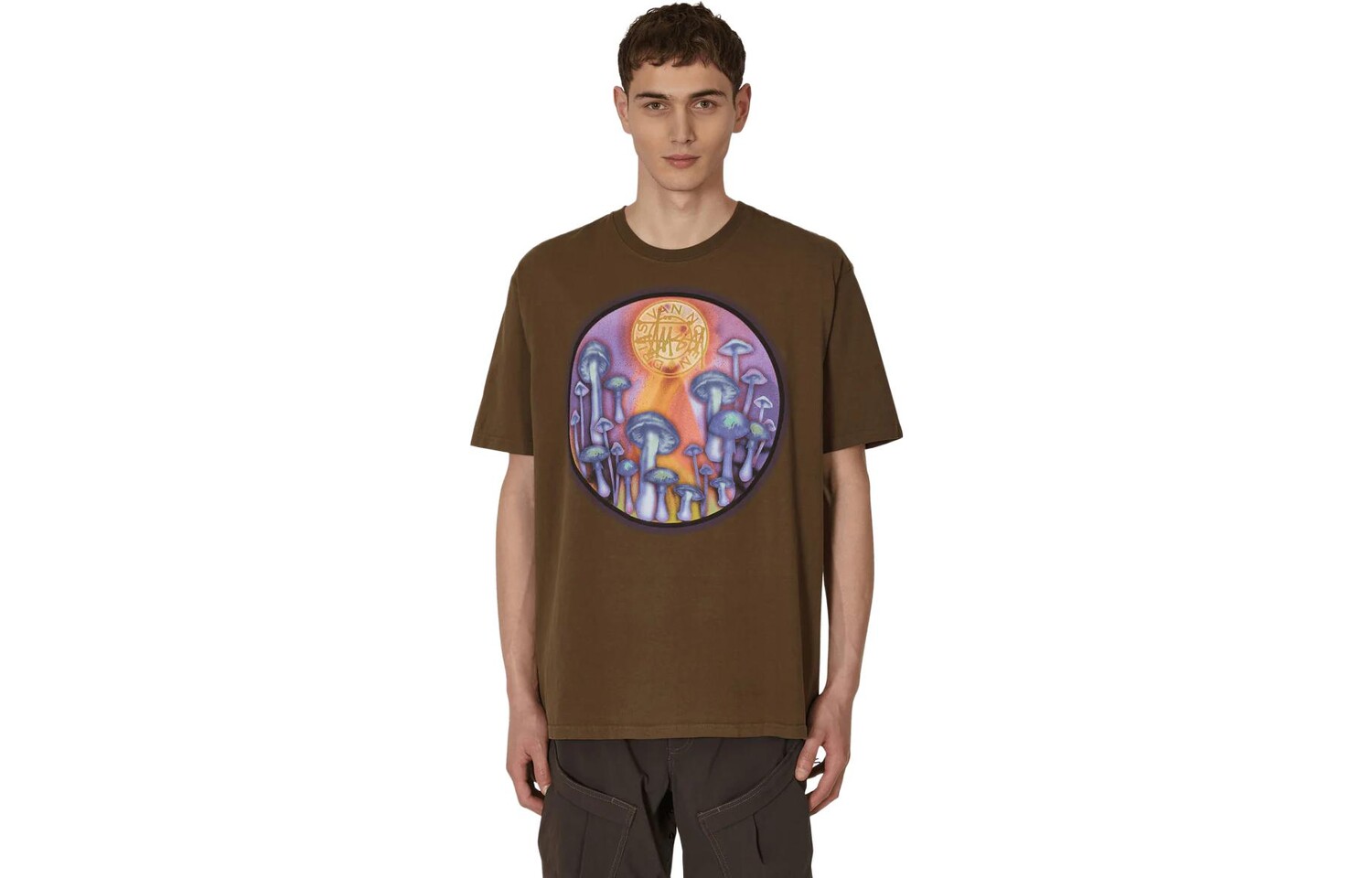 Футболка Dries Van Noten X унисекс коричневая Stussy, коричневый — фото 2