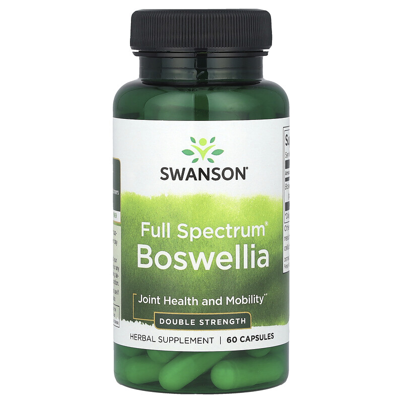 

Swanson, Boswellia полного спектра, двойная сила действия, 60 капсул