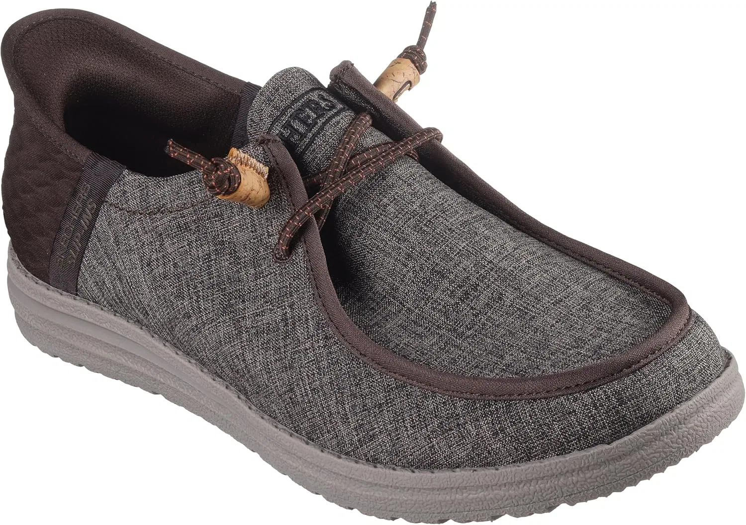 Мужские слипоны Skechers Hands Free: свободный крой: туфли Melson-Vaiden с мокасиновым носком, Chocolate Brown