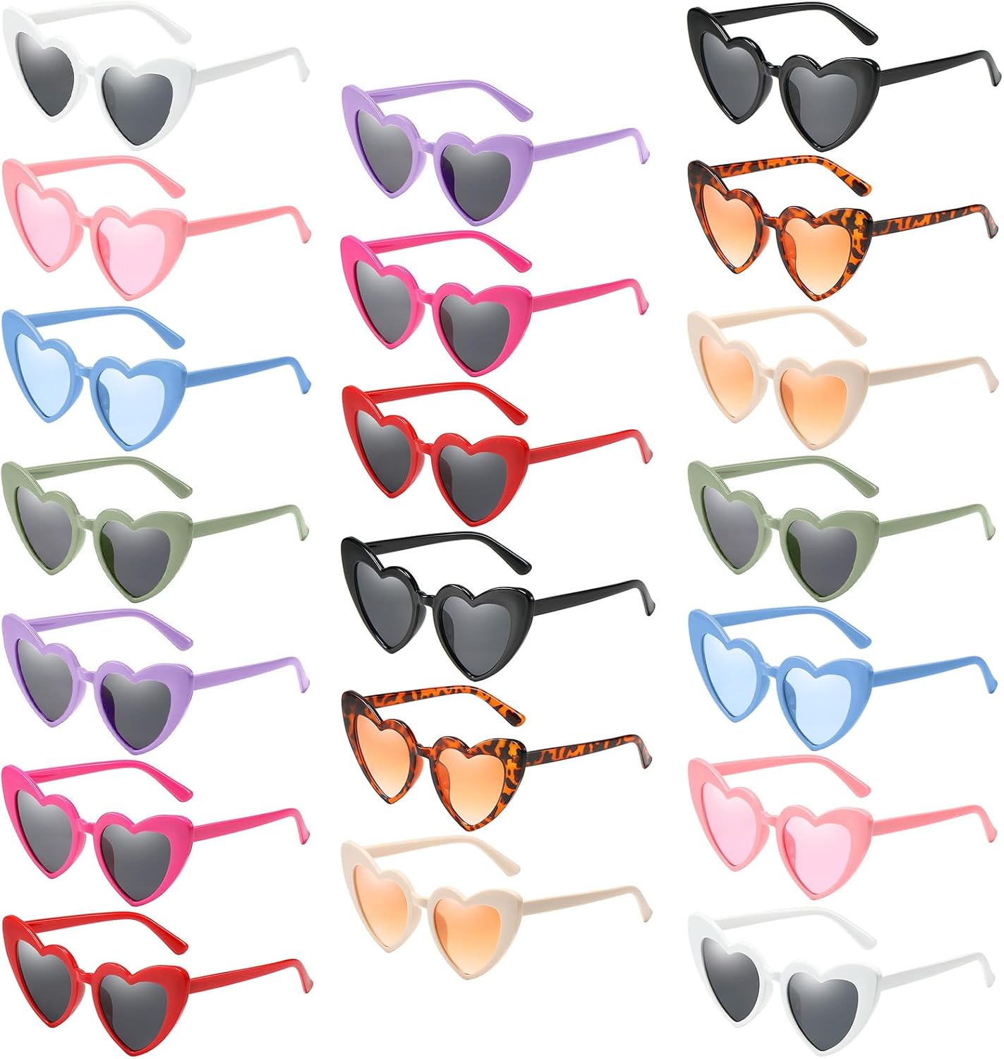 

Набор из 20 солнцезащитных очков Pibupibu в форме сердца для женщин, для девичника, оптом, очки для подружек невесты в форме сердца, подарок на свадебное торжество, Assorted Colors