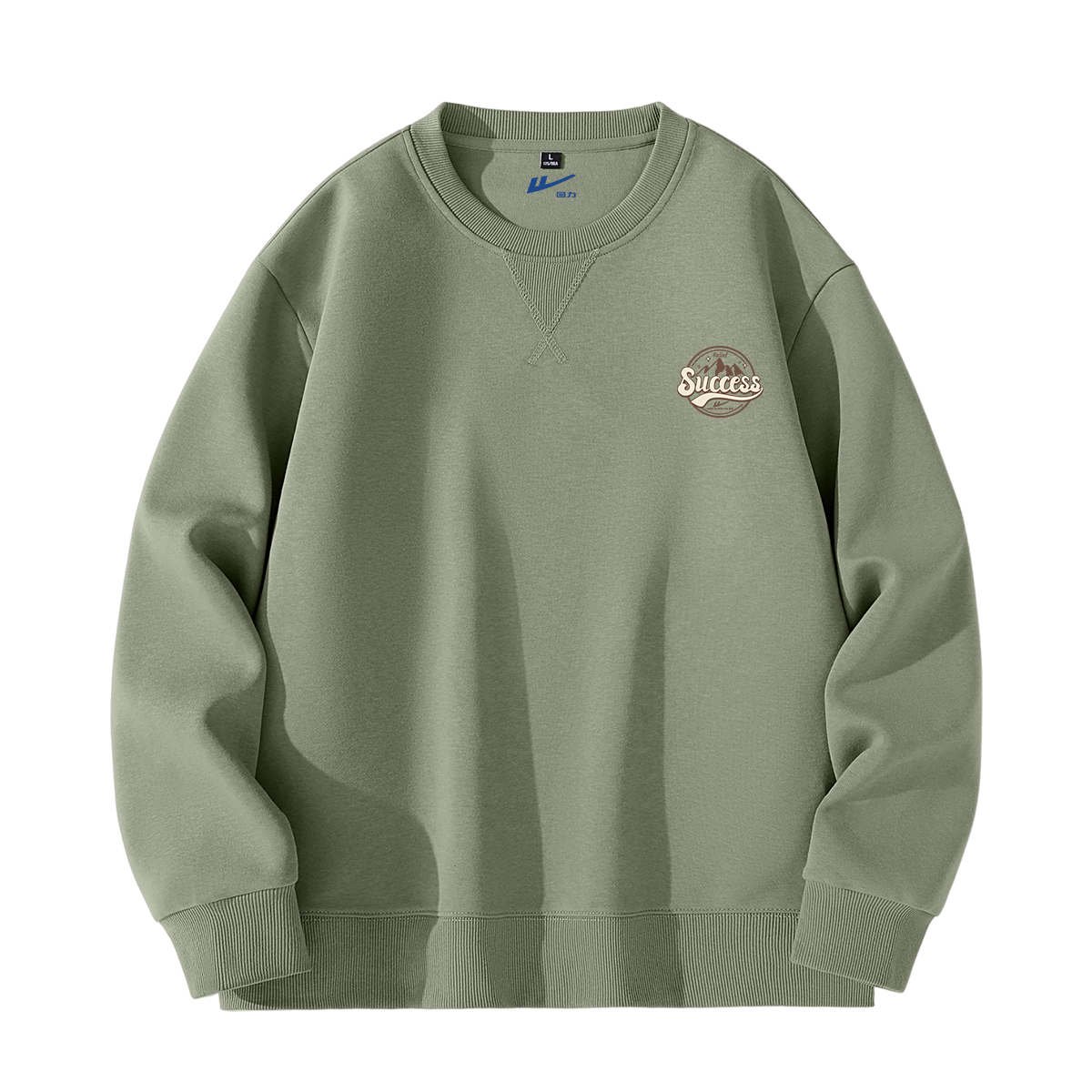 

Толстовка мужская с круглым вырезом тонкая heavyweight WARRIOR, matcha зеленый