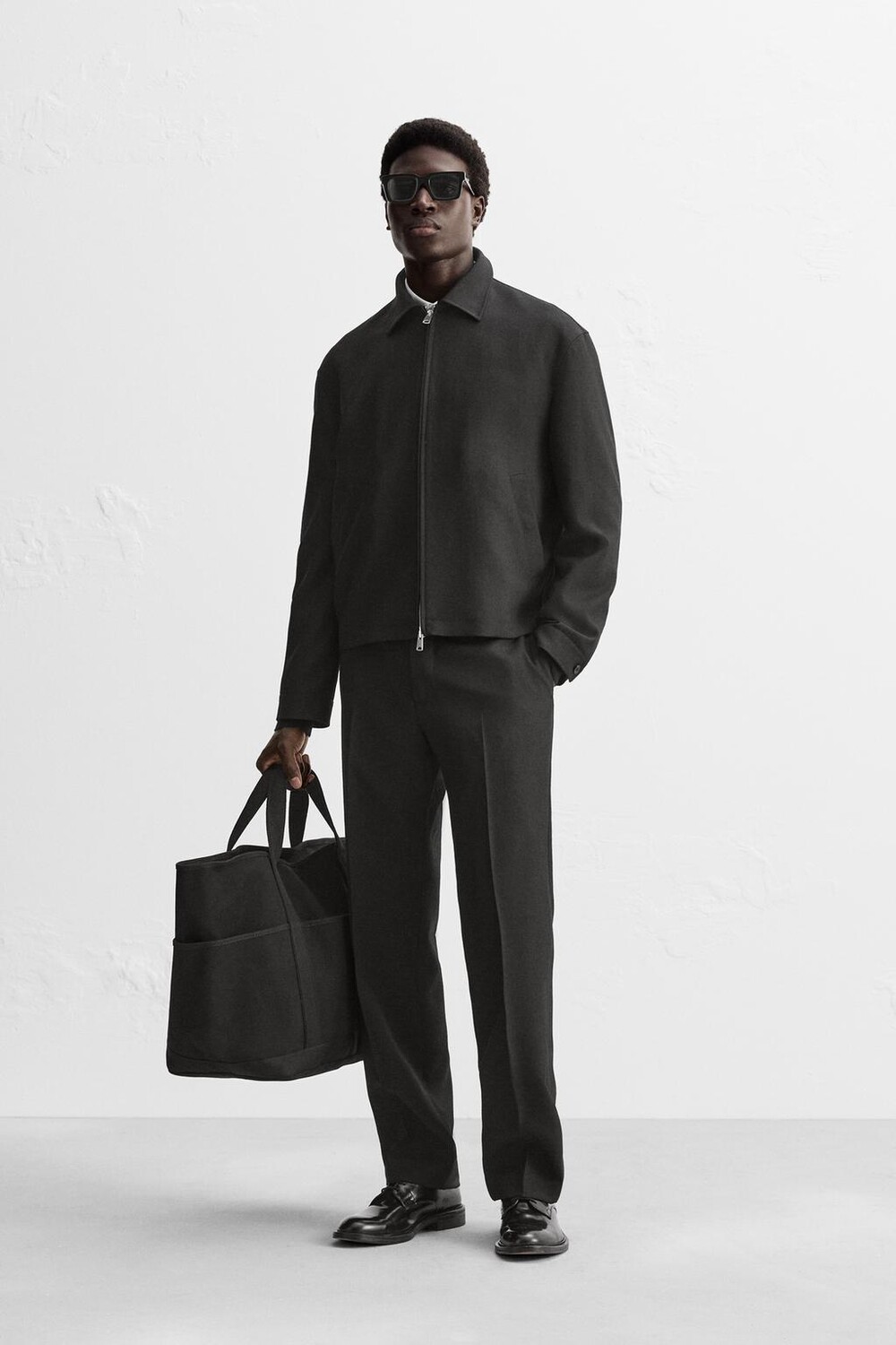 

100% шерстяная рубашка ZARA, черный