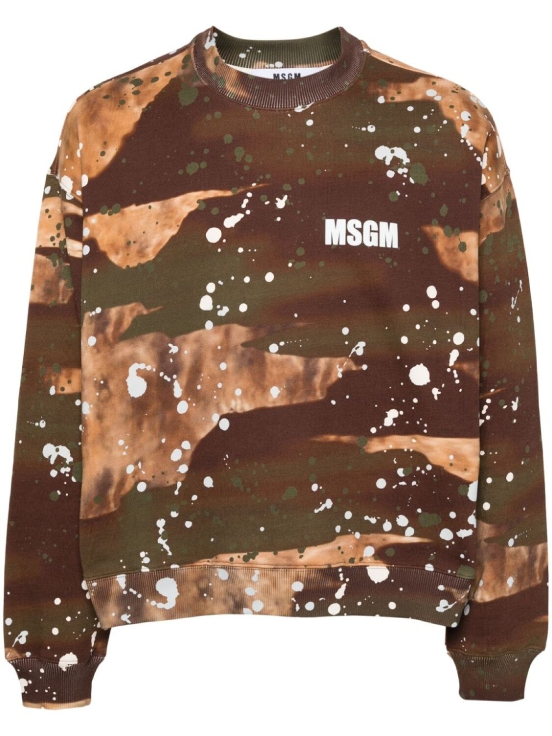

MSGM толстовка с эффектом разбрызганной краски, коричневый