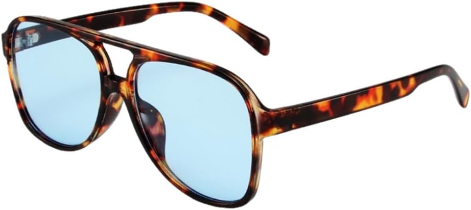 

Классические солнцезащитные очки большого размера для женщин в стиле ретро-винтаж с двойной перемычкой, большие солнцезащитные очки унисекс, желтые очки для вождения generic, Leopard Blue