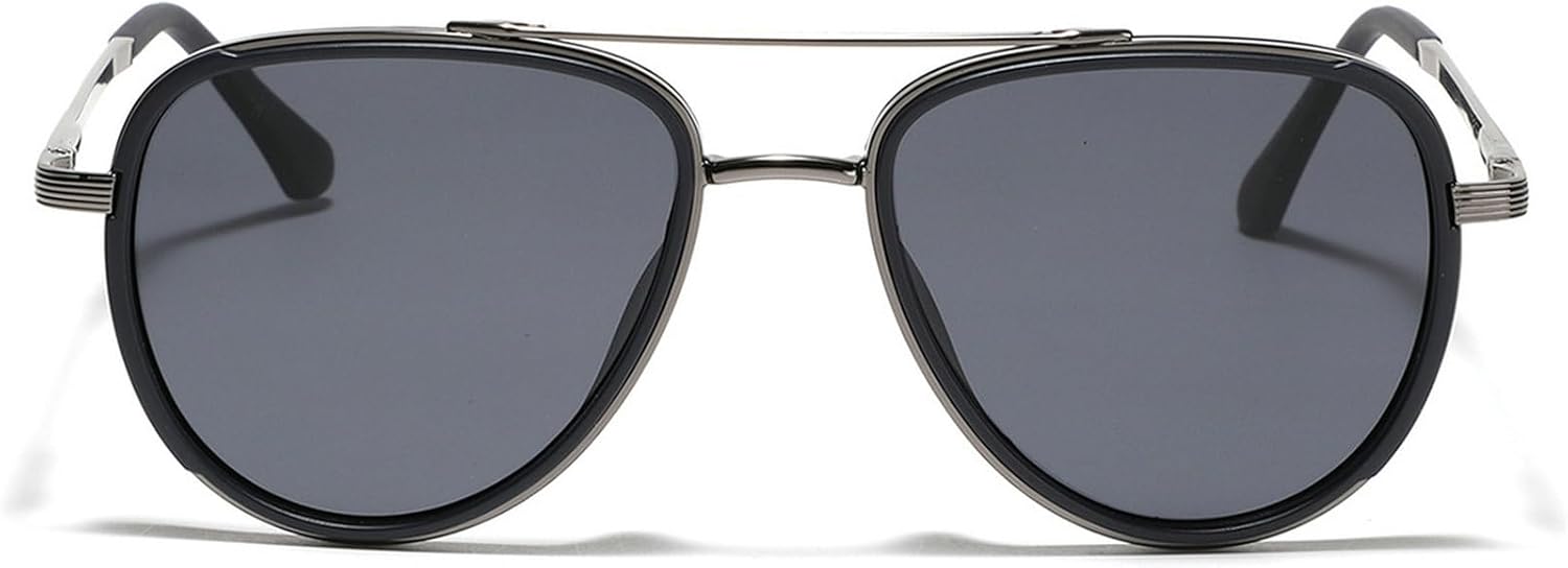 

Солнцезащитные очки с двойной поляризацией для женщин, ретро-очки-пилот для мужчин, очки для вождения, путешествий и активного отдыха, защита от УФ-излучения mincl, Gray Blue