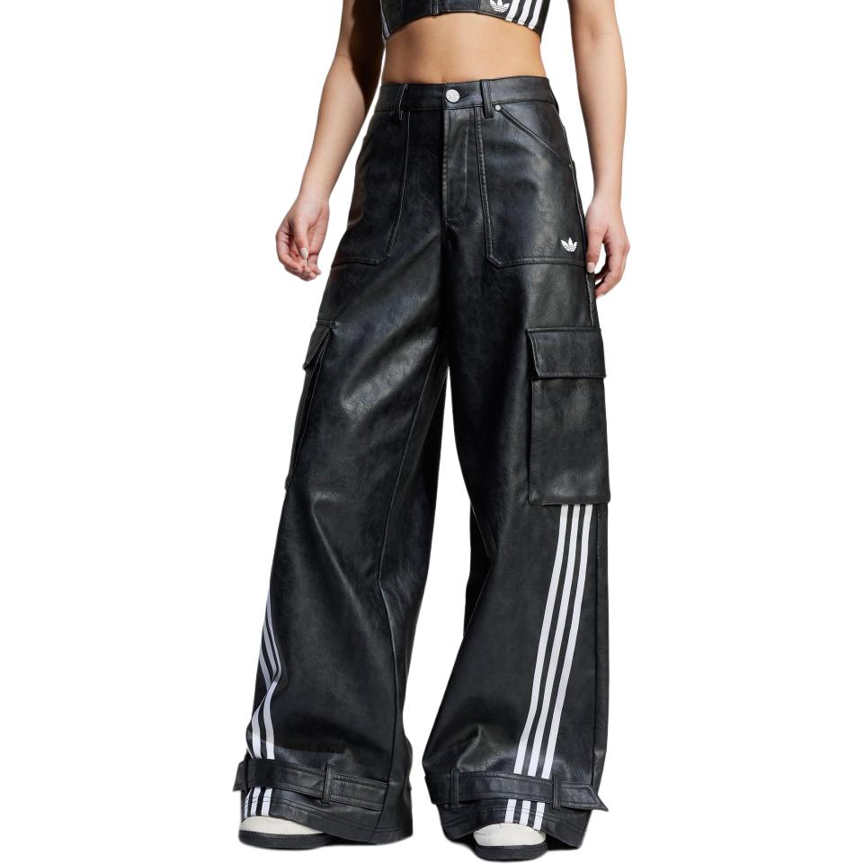 Винтажные брюки из искусственной кожи adilenium season 3 Adidas Originals, черный — фото 3