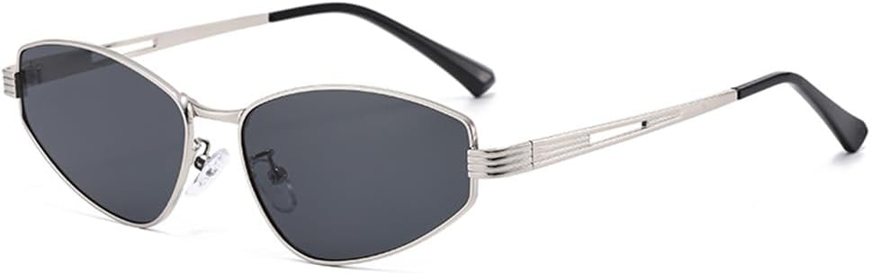 

Панк-солнцезащитные очки в металлической оправе для женщин, модные очки для активного отдыха и велоспорта, мужские солнцезащитные очки с цветными линзами, очки с защитой от УФ-излучения KTUCN, Black Silver