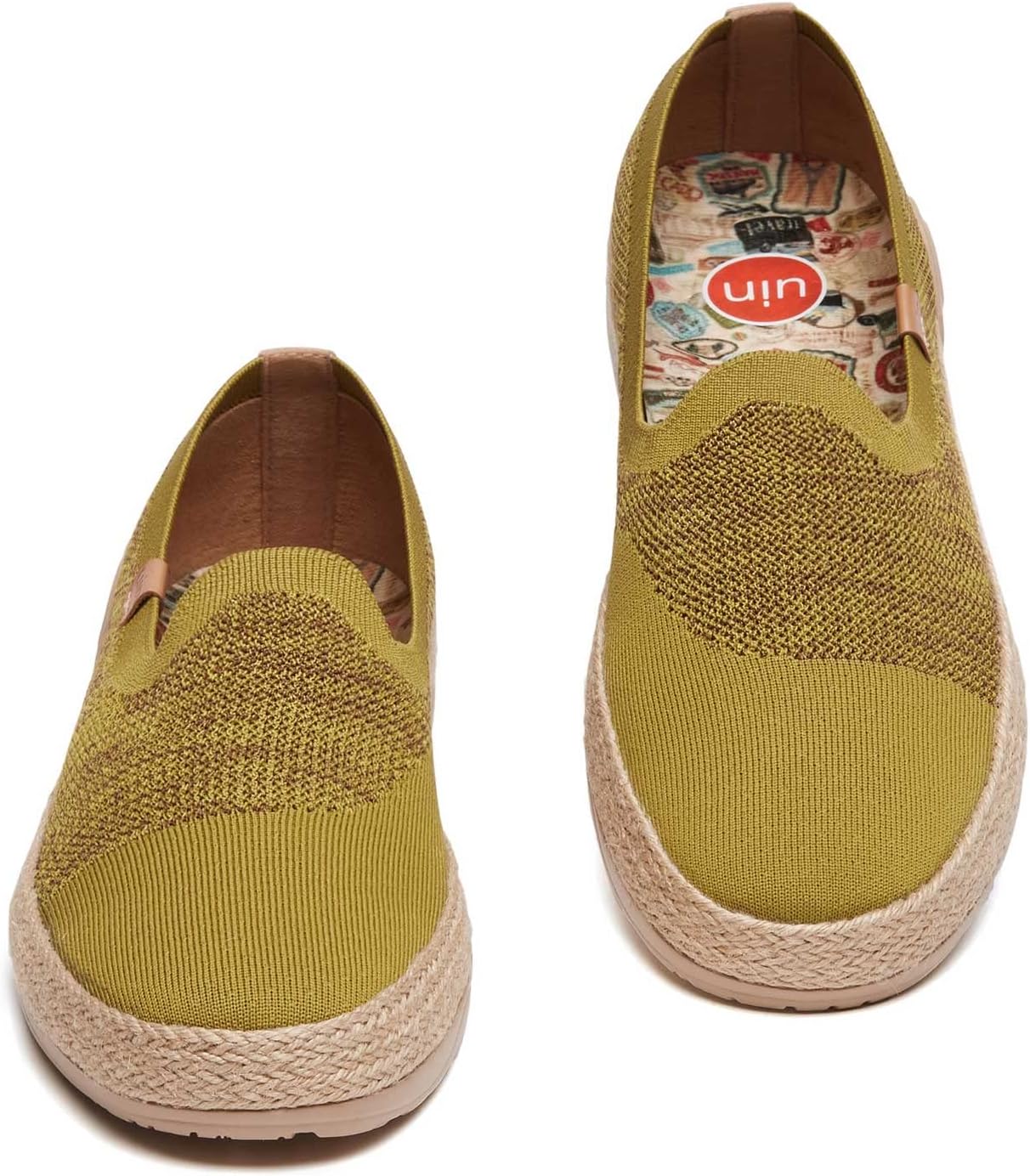 Мужские эспадрильи UIN Slip Ons- легкие прогулочные повседневные лоферы, удобные, с ручной росписью, серия Marbella, Marbellaⅱ- Kiwi Brown — фото 3