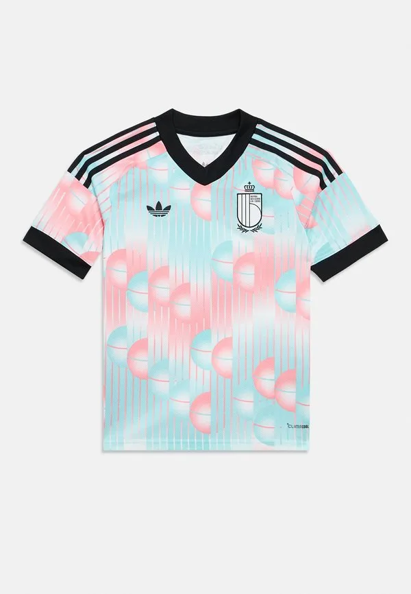 Детская спортивная футболка с надписью «бельгия» Adidas Originals, Frozen Blue/Black — фото 3