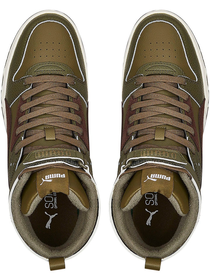 Puma Кожаные кроссовки "Rebound Game WTR" цвета хаки/коричневый — фото 2