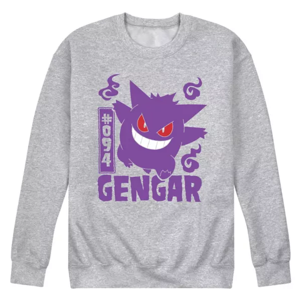 

Мужская флисовая толстовка Pokémon Gengar Licensed Character, серый