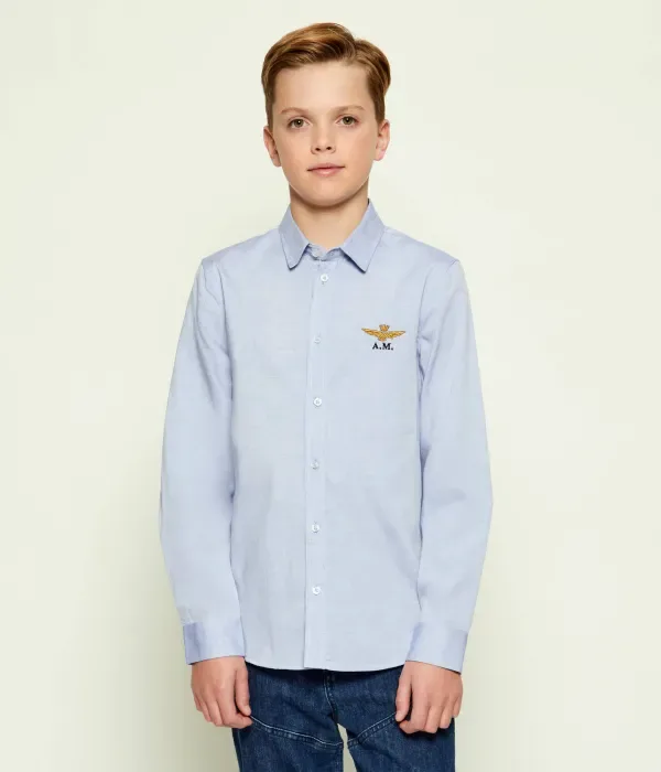 Рубашка regular fit Aeronautica Militare, синий