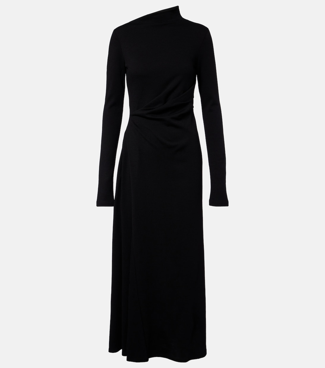 

Элегантное миди-платье из смесовой шерсти и хлопка Edile Sportmax, черный