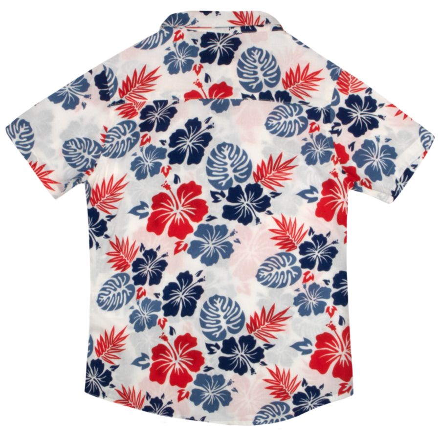Классическая тканая рубашка на пуговицах для мальчиков Tommy Bahama, Blue/red floral — фото 4