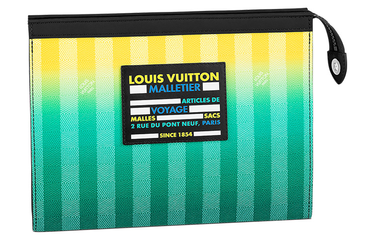 

Louis Vuitton Мужской клатч Daybreak из холста с покрытием, стандартный размер, градиентный желто-зеленый