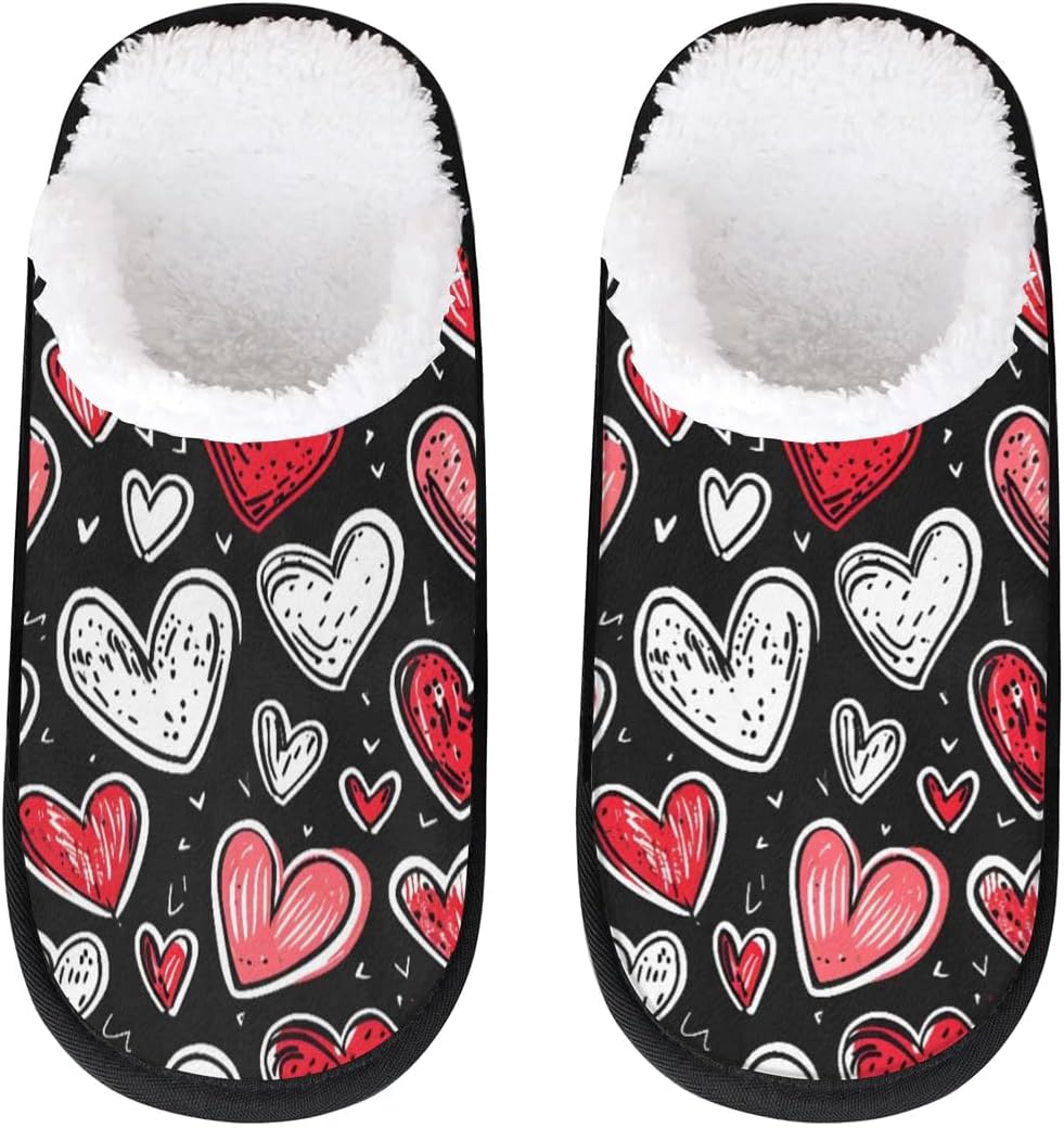 

Тапочки Gublec для женщин и мужчин, уютные с нескользящей подошвой, для дома, теплые плюшевые тапочки для дома, спальни и путешествий, Heart