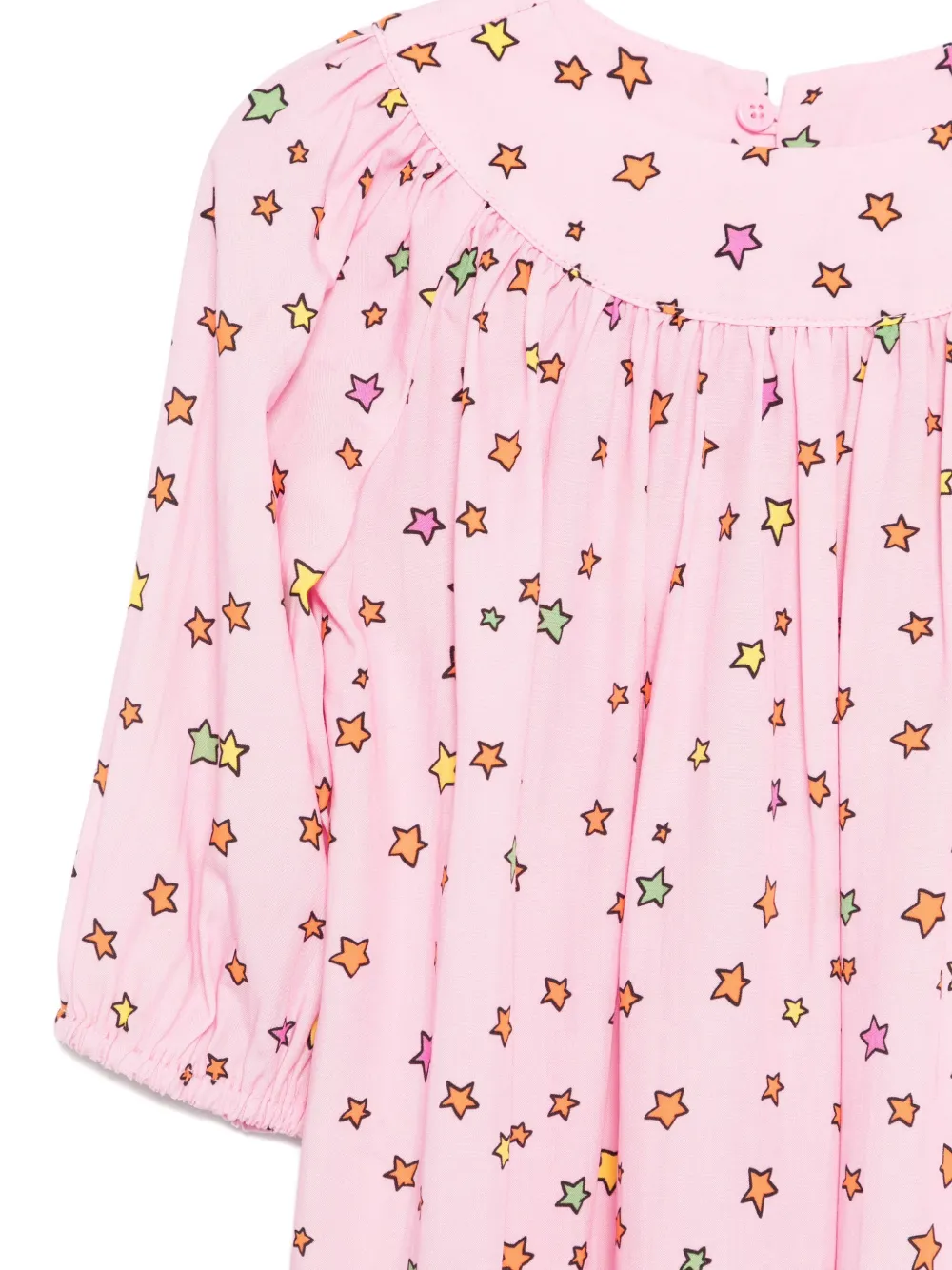 Платье с длинными рукавами и звездным принтом Stella Mccartney Kids, розовый — фото 3