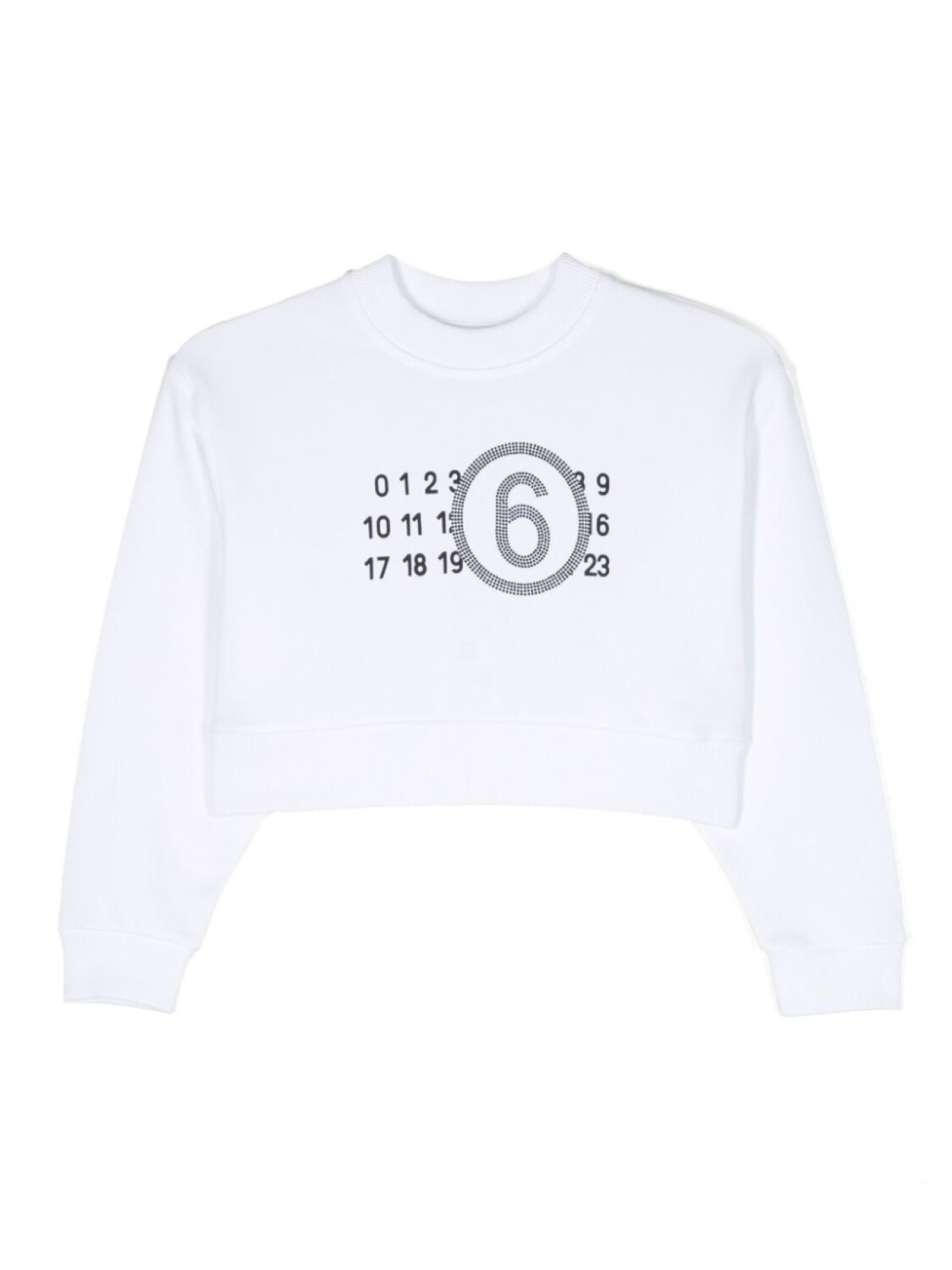 

MM6 Maison Margiela Kids толстовка со стразами и логотипом, белый
