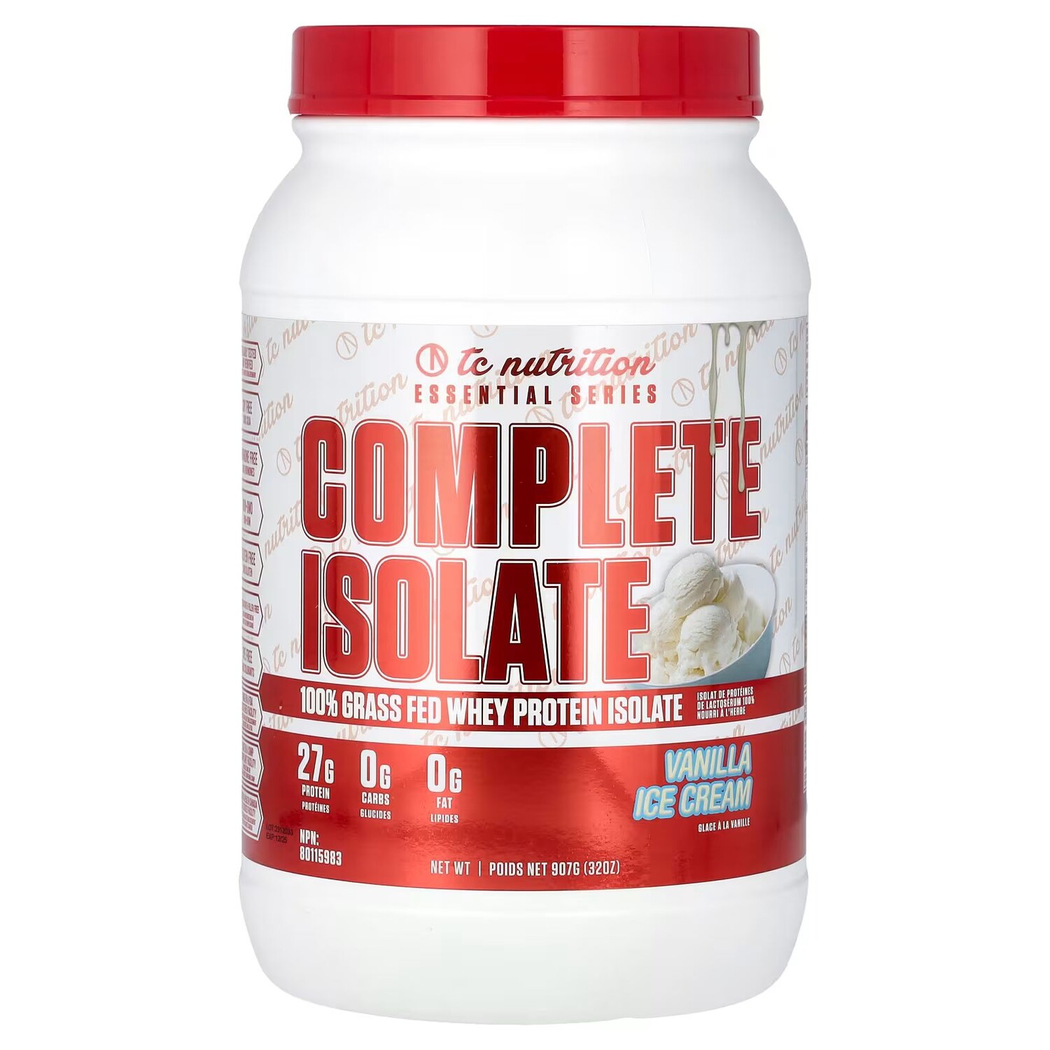 

Essential Series, Полный изолят, ванильное мороженое, 32 унции (907 г) Tc Nutrition