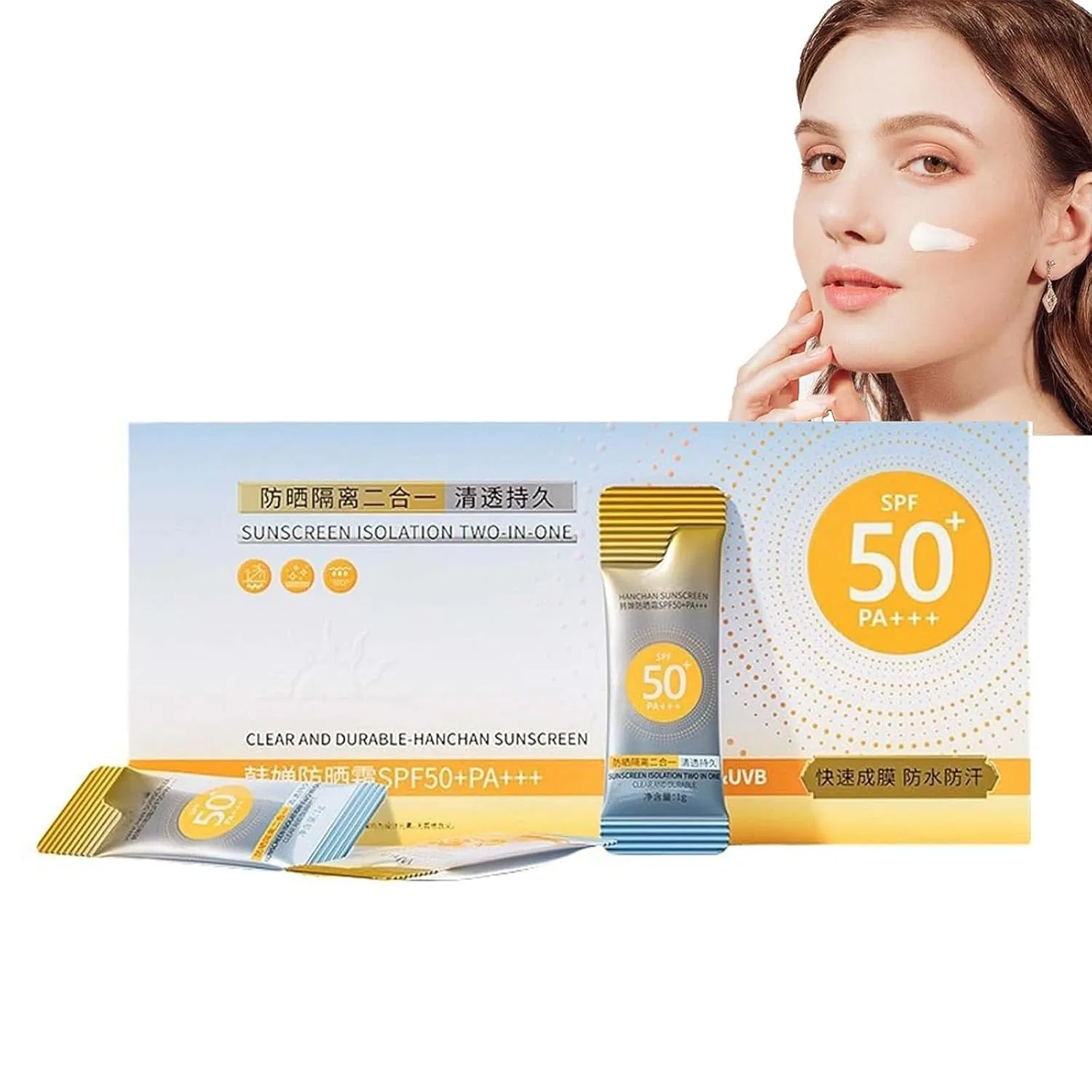 Набор из 50 мини-спреев для защиты от солнца SPF 50+ Generisch, 3 Boxes