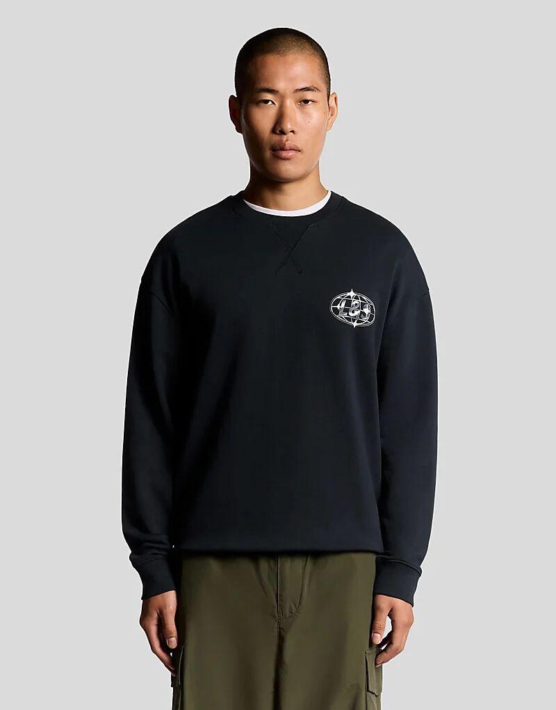 

Круглый вырез Lyle & Scott с хромированной графикой, темно-синего цвета