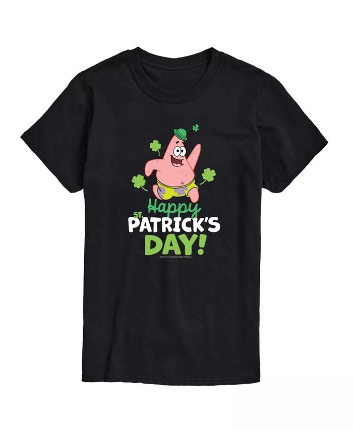 

Мужская футболка с коротким рукавом SpongeBob SquarePants Happy Patrick's Day AIRWAVES, черный