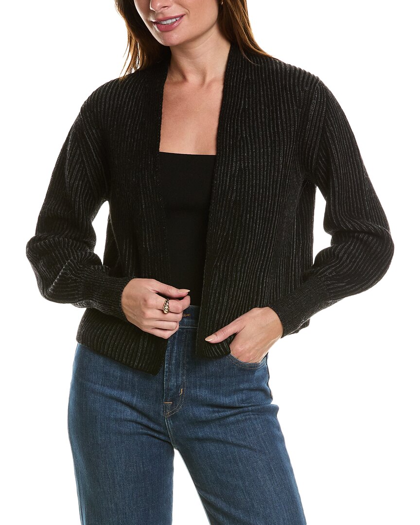 

Кардиган Forte Cashmere Plaited из шерсти и смеси кашемира, черный