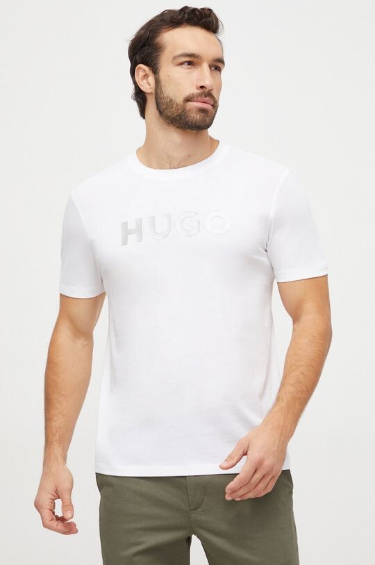 

Хлопковая футболка Hugo, белый