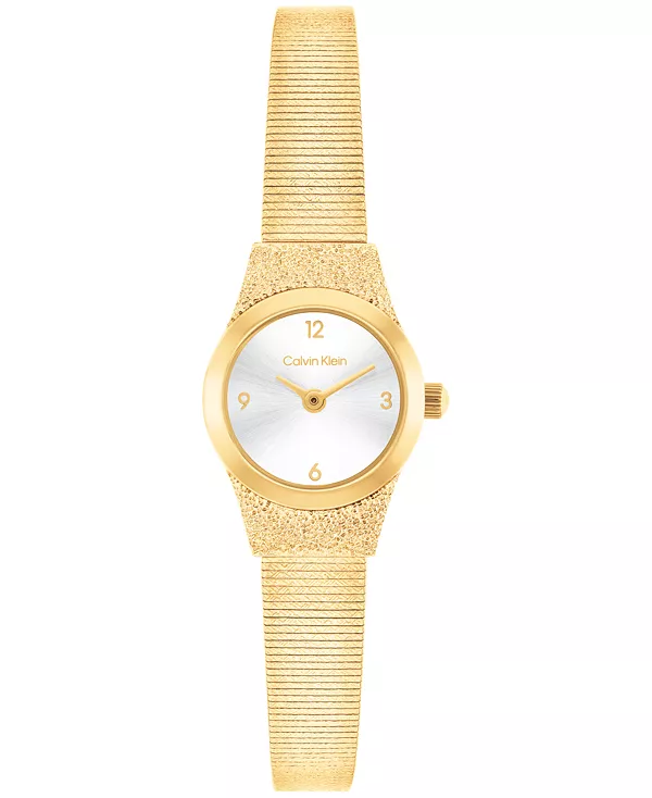

Женские современные часы с сетчатым браслетом из нержавеющей стали золотистого оттенка, 18 мм Calvin Klein, gold