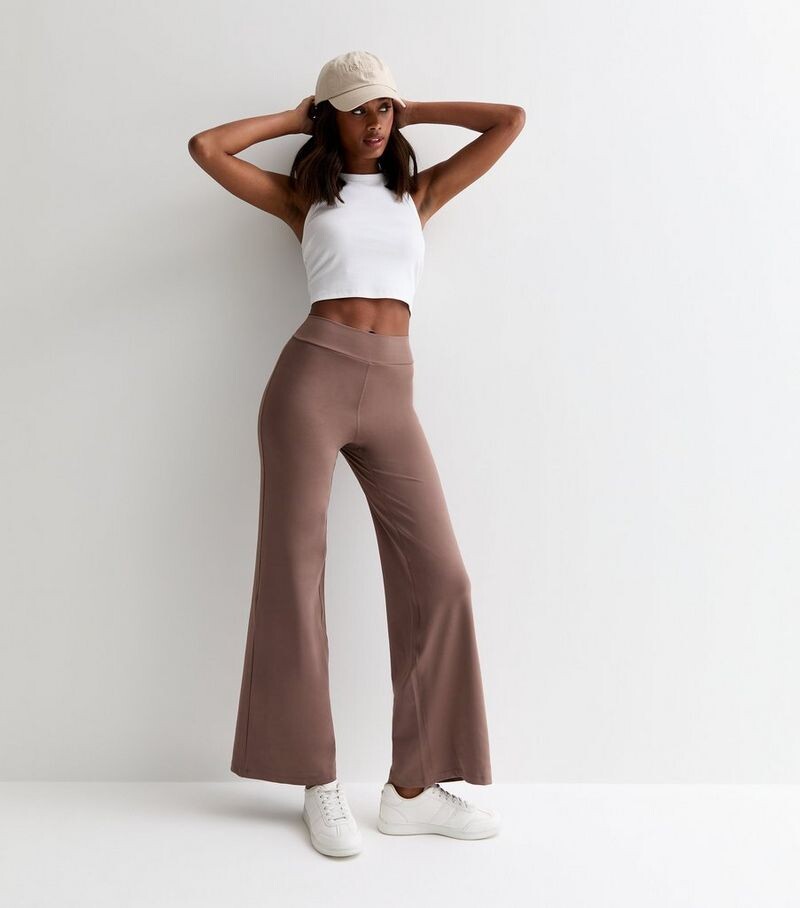 

Высокие розовые широкие леггинсы New Look, розовый