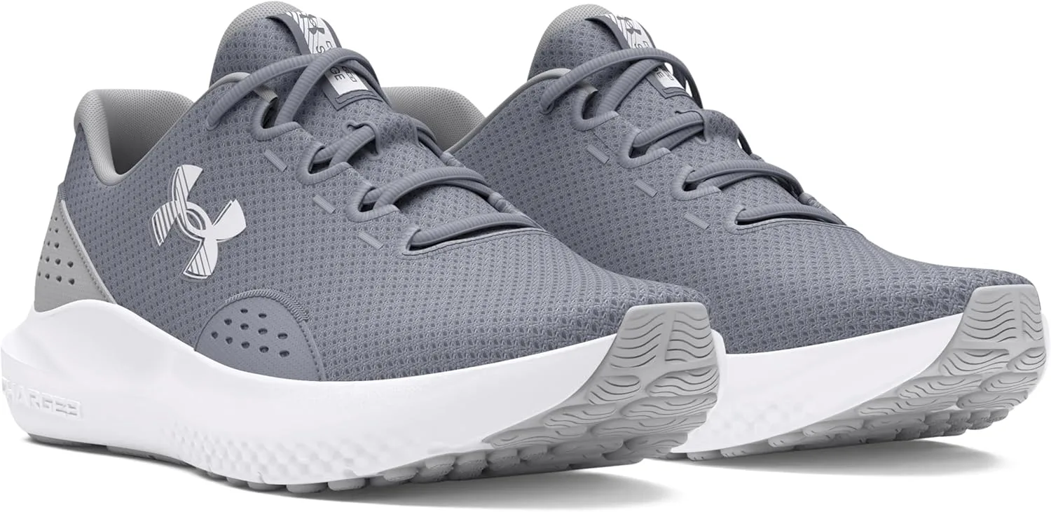 Мужские беговые кроссовки Under Armour UA Charged Surge 4, белый/серый/стальной — фото 3