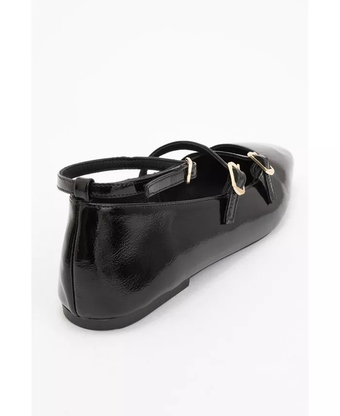 Кожаные балетки Serena в стиле Mary Jane Forever & Always Shoes, черный — фото 3