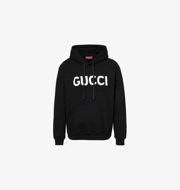 

Хлопковая толстовка с вышитым логотипом Gucci, черный