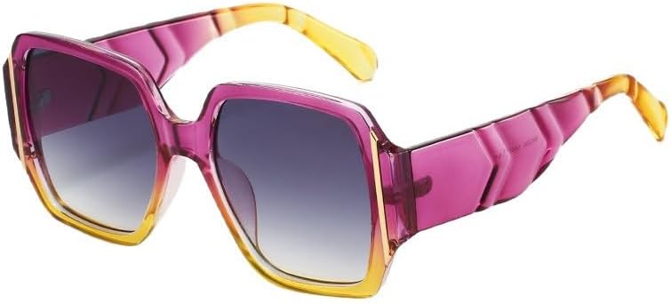 

Солнцезащитные очки для мужчин и женщин - защита UV400 - градиентные линзы с леопардовым принтом, большая оправа, для занятий спортом на открытом воздухе и вождения QWBSER, Purple Yellow Grey