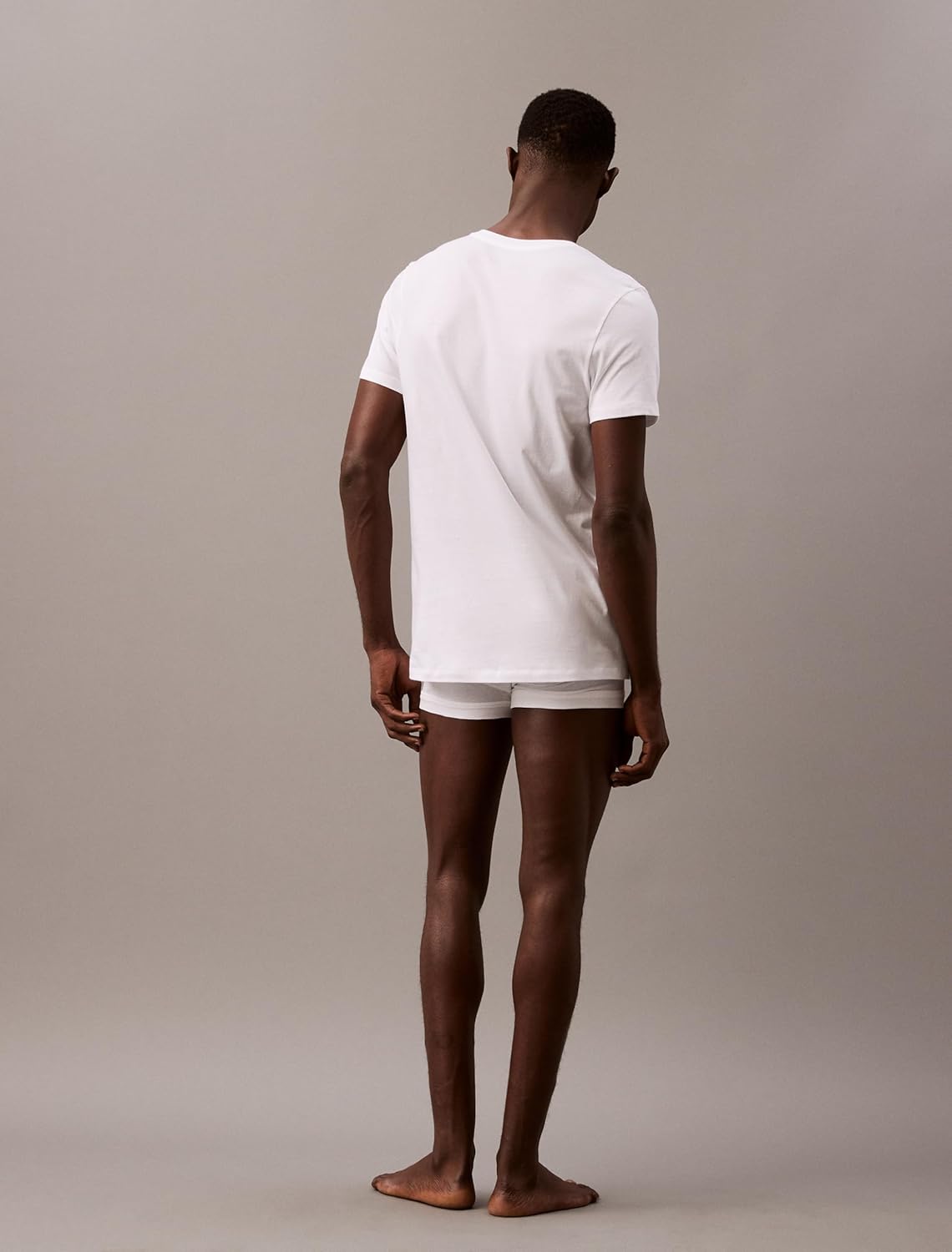 Комплект из 3 мужских классических хлопковых маек Calvin Klein, 3 White Vneck — фото 3