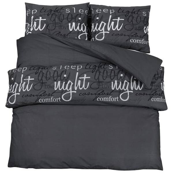 

Комплект постельного белья vidaXL Set 3016894-11 (3 шт), 220x1x240 см, черно-белый