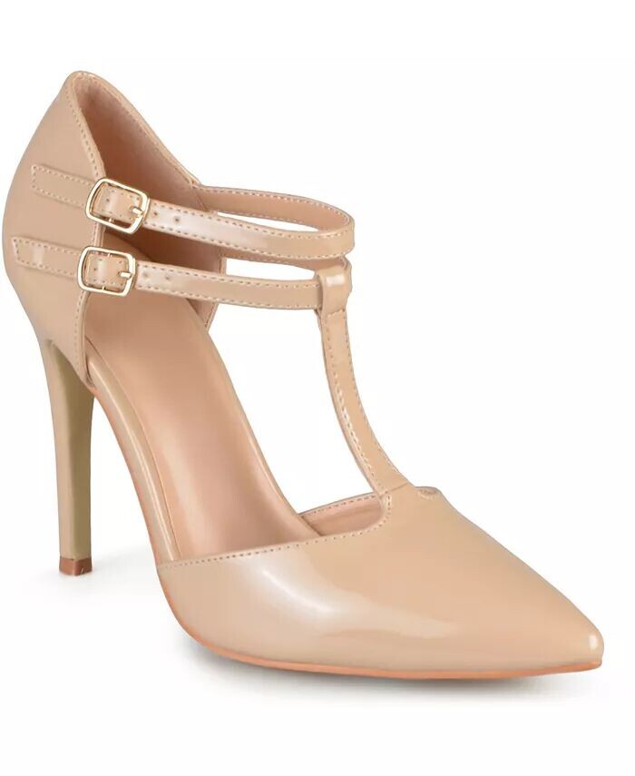Женские туфли-лодочки Tru T Strap Stiletto Journee Collection, коричневый/бежевый