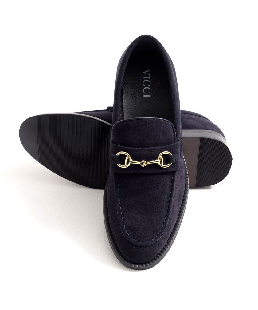 Лоферы Vicci Gold Bit, NAVY-S (Navy Suede)