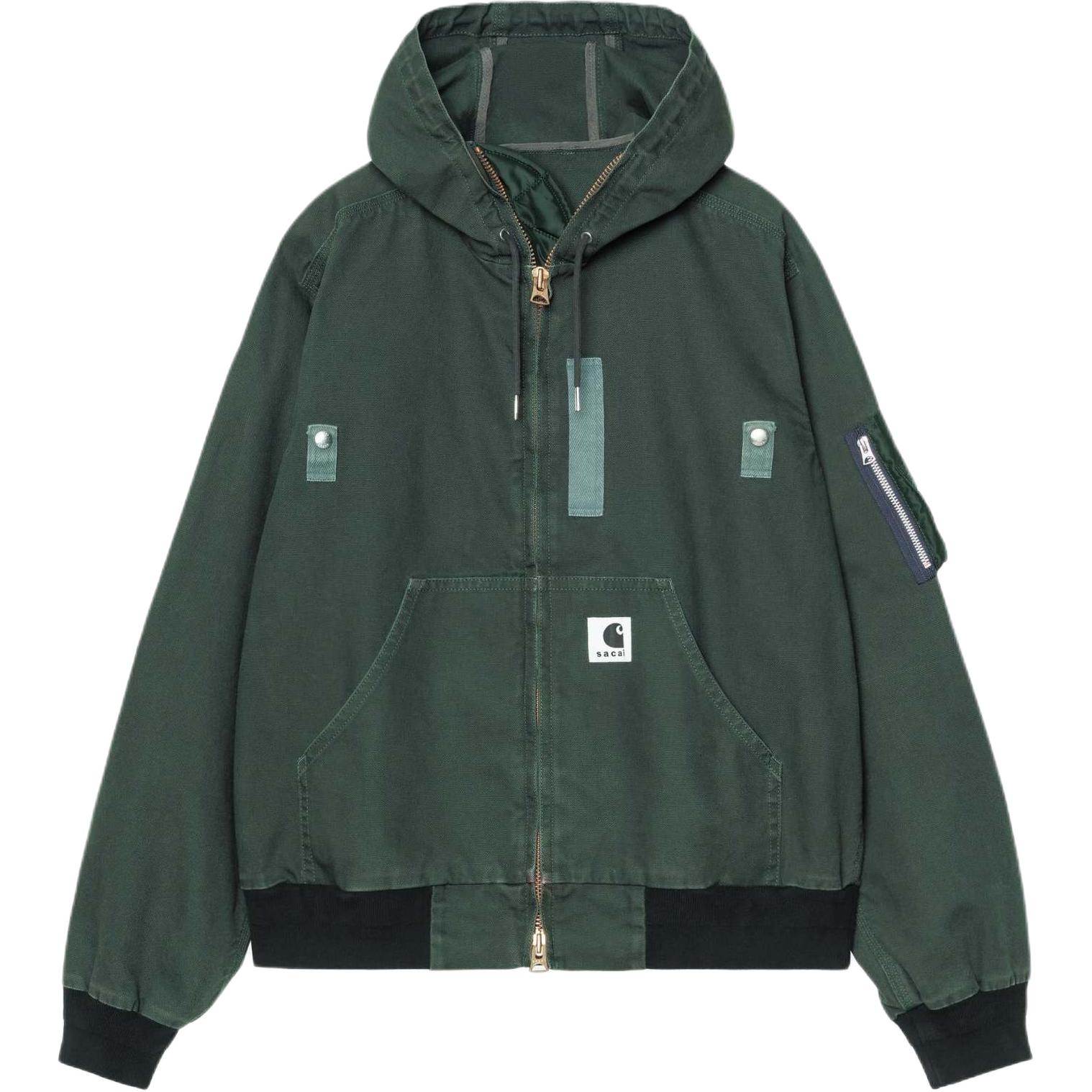 

Carhartt WIP FW25 MA 1 Washed Duck Hooded Blouson Куртки и Пальто Мужские Sacai, зеленый