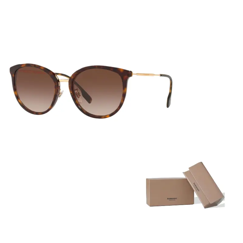 

Burberry Ацетатные металлические солнцезащитные очки женские коричневые, Brown