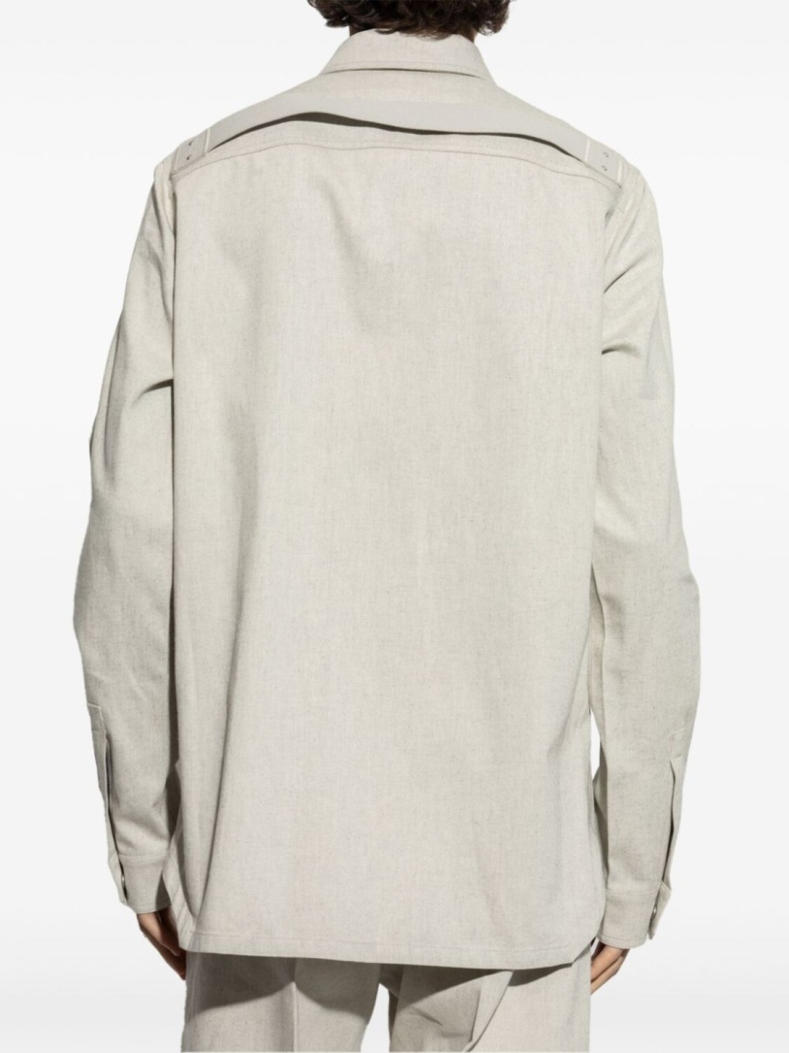 Куртка-рубашка с карманом-клапаном от Rick Owens, нейтральный — фото 4