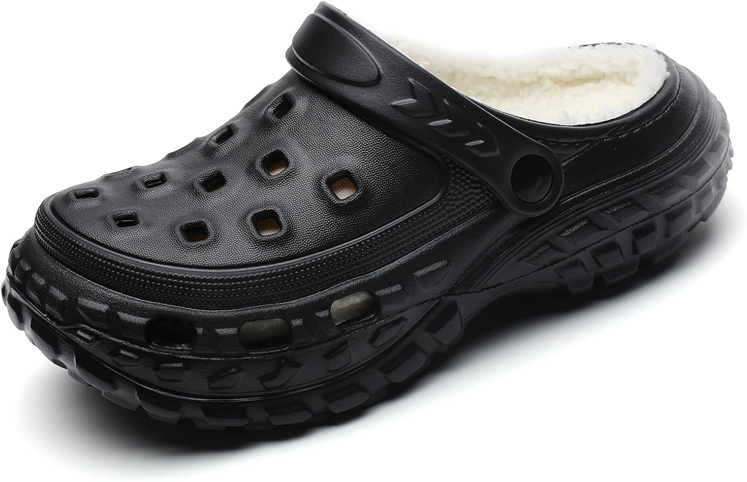 

Детские тапочки с меховой подкладкой для мальчиков и девочек, зимние садовые туфли, плюшевые, теплые, меховая подкладка, домашние тапочки для улицы и дома, флисовые сабо Fliozy, черный