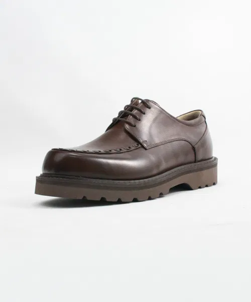 Мужские туфли дерби TRUFITSHOES U-образный мысок из натуральной кожи коричневые — фото 2