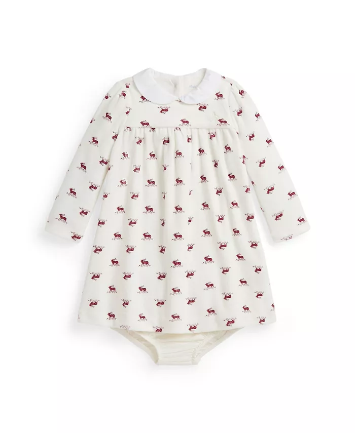 

Детский комплект для девочек из платья и панталонов Polo Ralph Lauren, белый