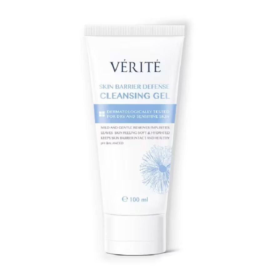 

Verite Очищающий гель Skin Barrier Defense 100 мл. Для сухой чувствительной кожи, ขาว ฟ้า