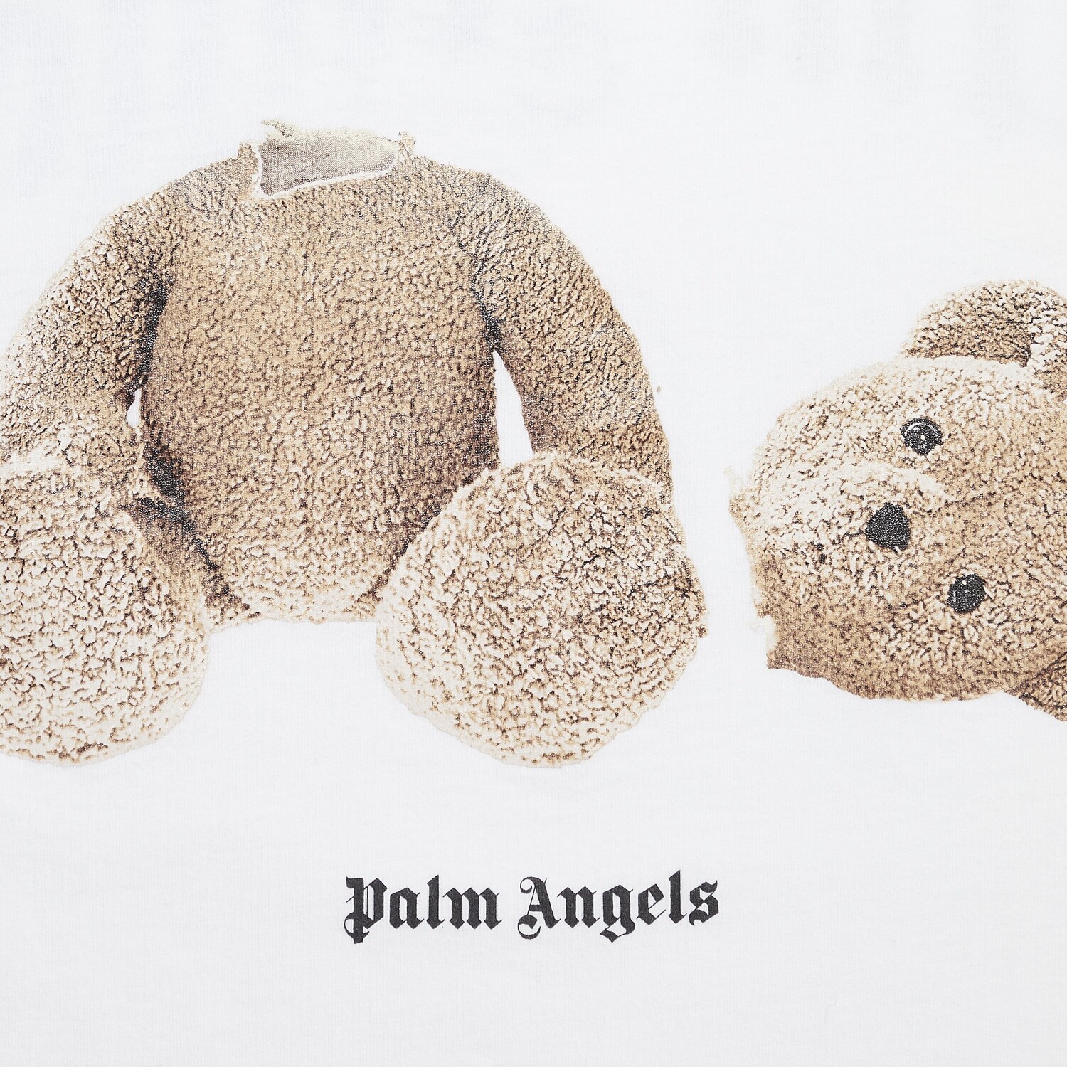 Классическая футболка Palm Angels Bear, цвет Белый/коричневый — фото 3